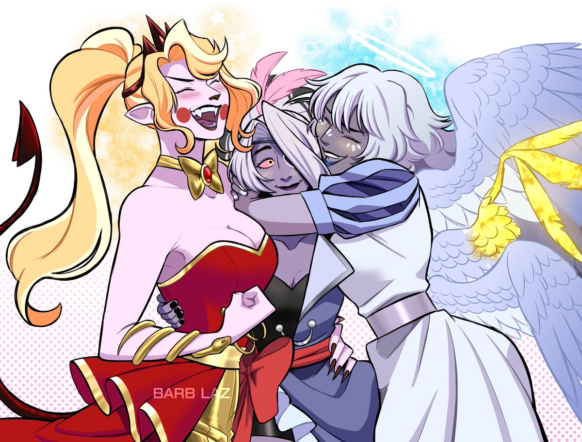 LazuliBarbara's tweet image. Seeing all three of my favorite girls working together and hugging each other was everything to me
#hazbinhotel #hazbinhotelspoilers
#chaggie #chaggi