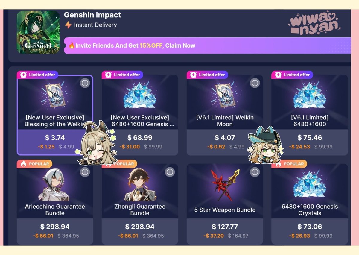 ★ 3× WELKIN GIVEAWAY ★

rules:
♡ Follow me <a href="/ilom/">wiwa! 🩷 Genshin WuWa HSR ZZZ joki pilot</a> and <a href="/LDShop_Official/">LDShop.gg</a>
♡ Retweet and like this post 
♡ Register on LD shop through my link:
🔗 chain.ldshop.gg/T4EQcAKO9

★ opt: who is your fav chars? 😼

prize for 3 winners! 
end on 11/28

🩷