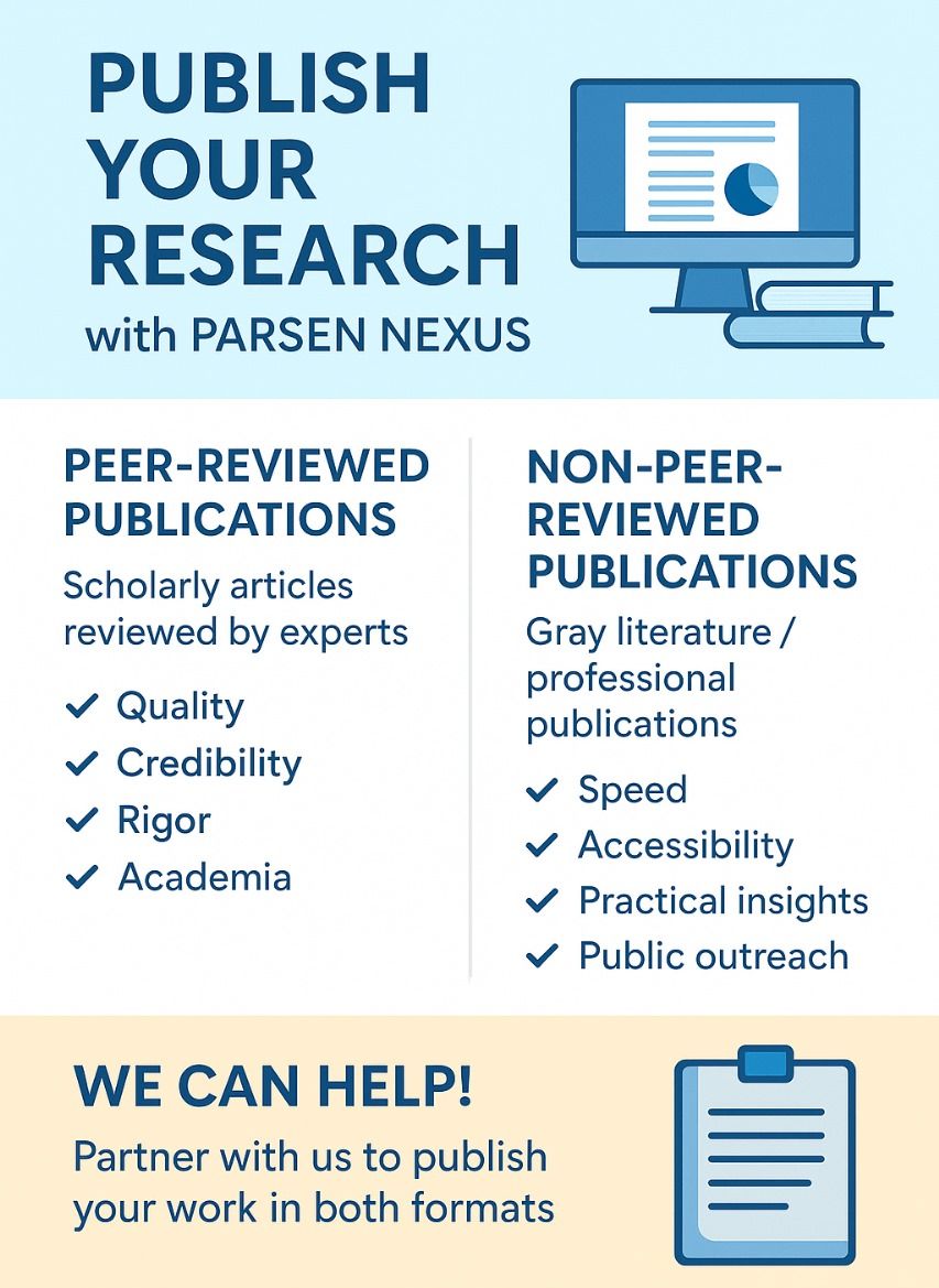 ParsenResearch's tweet image. Need a research paper written from scratch to publication? Parsen Nexus has you covered! We offer expert academic writing, research support, data analysis, editing, and full publication guidance. 
 #AcademicWriting #ResearchPaperHelp #ResearchSupport #PublishYourWork #writing