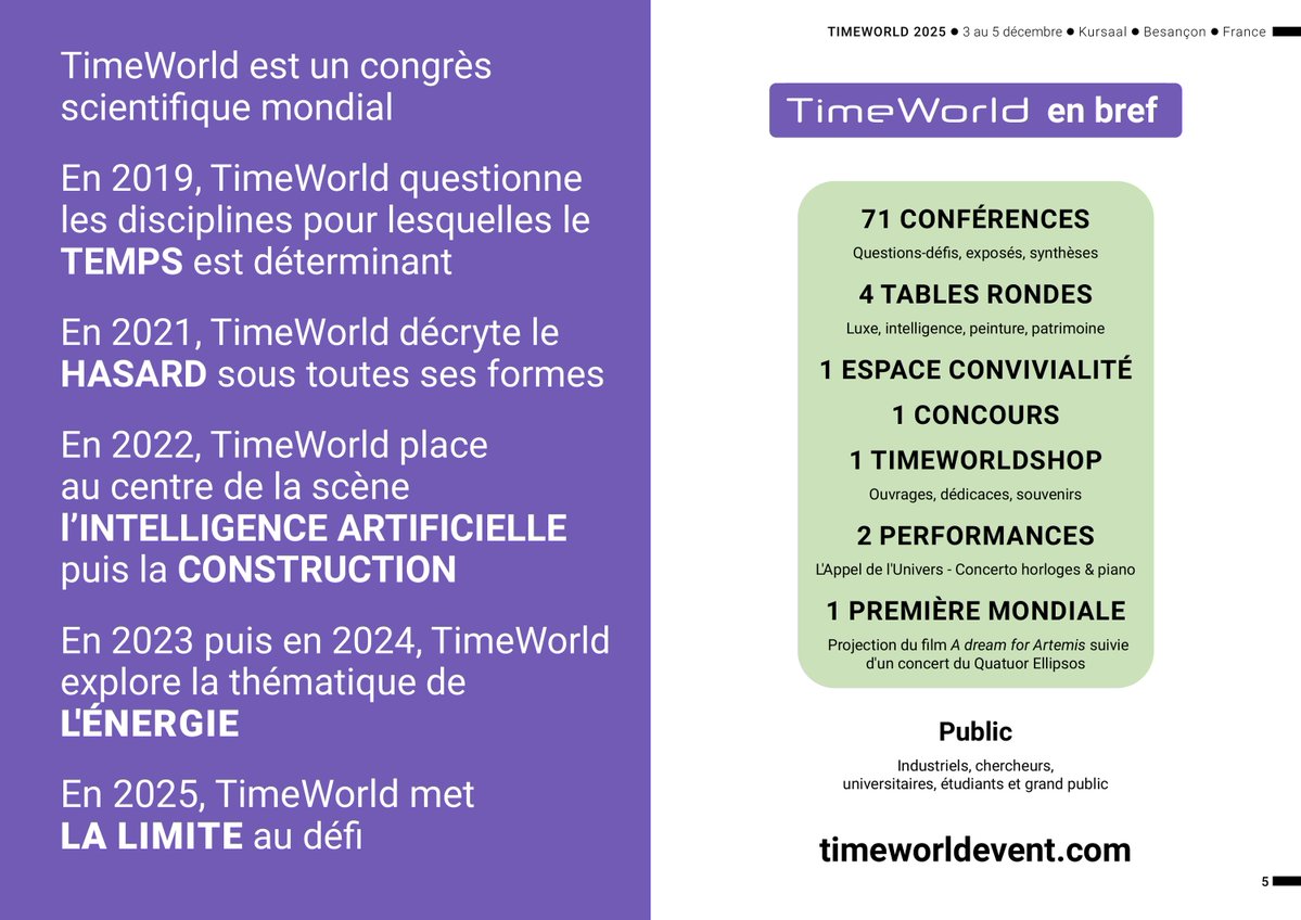 LHonnorat's tweet image. 🚀 Programme #TimeWorld2025 disponible !
🔥 Incontournable :
🎬 A Dream for Artemis + concert du Quatuor Ellipsos
🌕 La musique qui partira sur la Lune avec Artemis III
📆 Mercredi 3 décembre – 18h30
📅 3–5 déc., Besançon
📄 Programme : [PDF]
@Q_Ellipsos @acbesancon