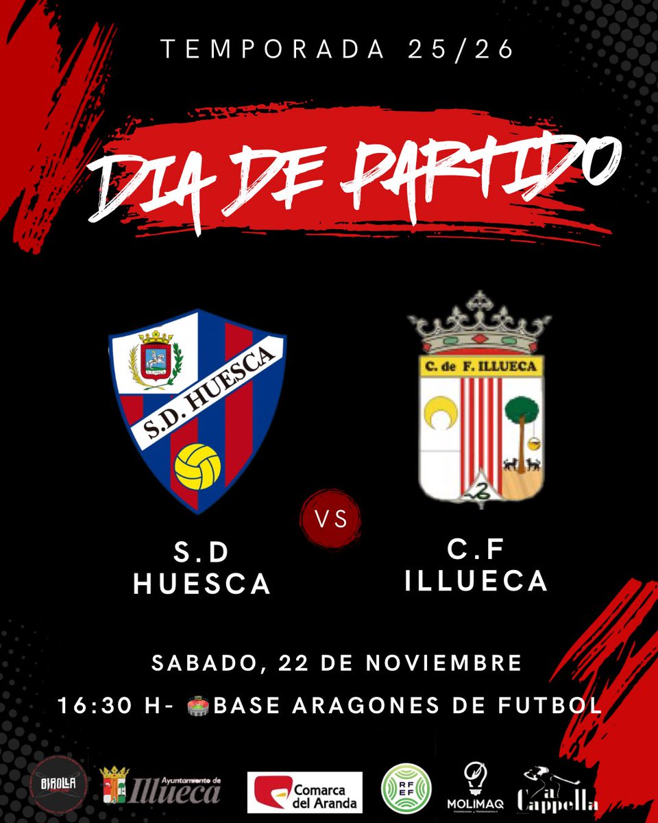 ⚽️ ¡Sábado de fútbol!

Nos vamos a Huesca en busca de los 3 puntos! 🏆 

¿Te vienes? 🚂 

🔴⚫️⚪️AUPA ILLUECA🔴⚫️⚪️

#Huesca #Fútbol #aupaillueca #hemosvuelto