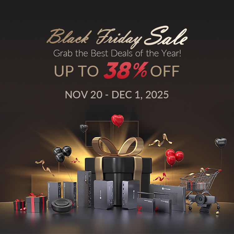 av_access's tweet image. 🛍️Black Friday Is Live! 
From Nov 20 to Dec 1, enjoy up to 38% OFF on premium tech solutions! 

🌟 Hot Sales:
KVM Docking Stations – iDock C20 &amp;amp; KD-E10: 20% OFF
AV over IP Solution – 4KIP200 &amp;amp; HDIP100: 15% OFF
KVM Extenders: 4KIP100-KVM &amp;amp; 4KEX50-KVM: 10% OFF
#BlackFriday