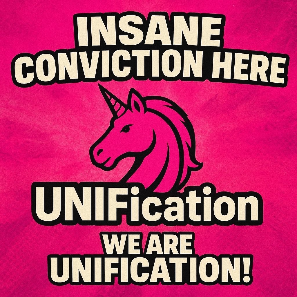 Insane conviction here.

Uniswap is already loading the external catalysts…
but the UNIfication chads are now unleashing internal nukes that the market can’t ignore:

🦄 Custom PFPs dropping — identity of a new wave
🦄 High-energy edits and animations that melt timelines
🦄