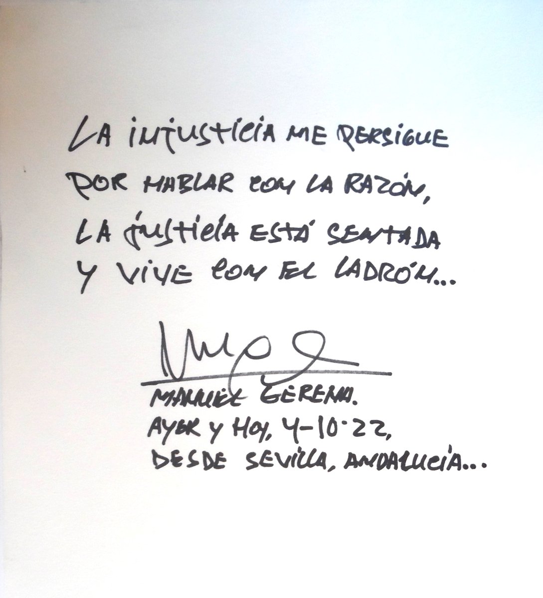 Un simple verso del cantautor flamenco Manuel Gerena ya remueve conciencias, así que toda una antología, firmada a mano por el cantaor todocoleccion.net/musica-catalog…… es para no dejar pasar.