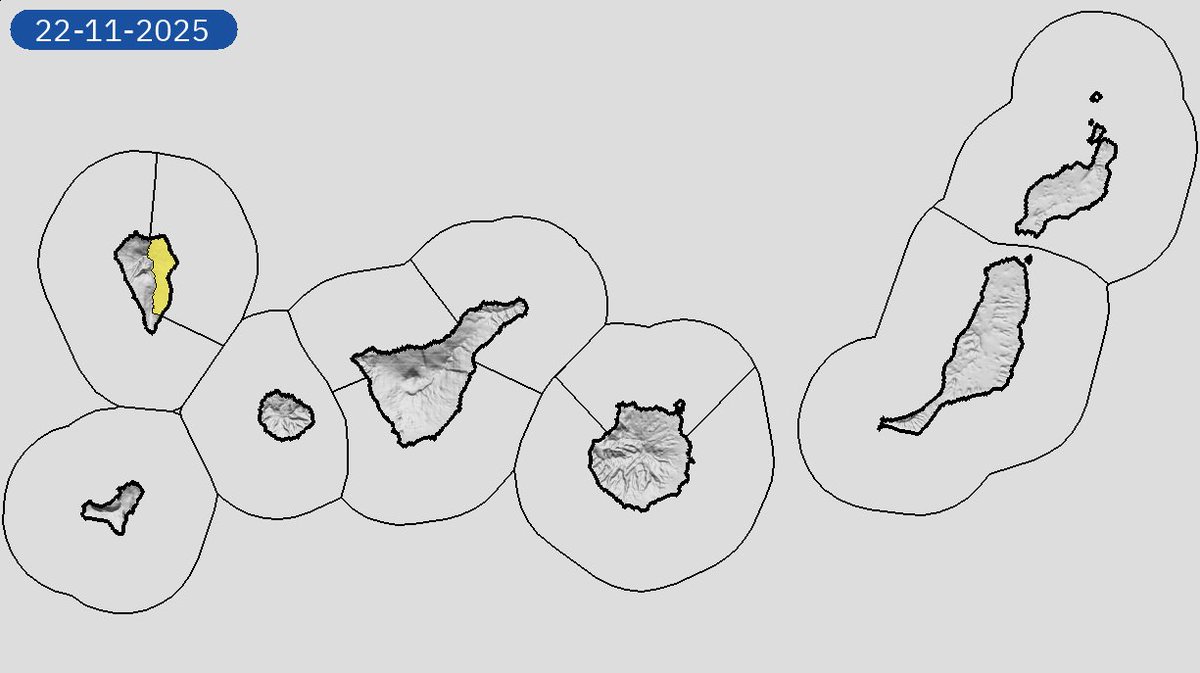 21/11 07:54 AVISOS HOY Y MAÑANA | Canarias: lluvias. Nivel máximo de aviso: amarillo.
Actualizaciones en aemet.es/es/eltiempo/pr…