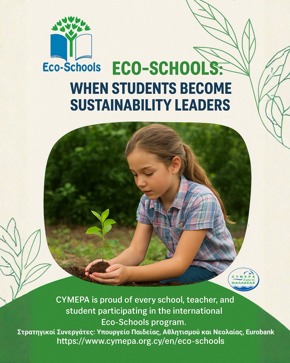 Eco-Schools is a fundamental initiative which encourages young people to engage in their environment by allowing them the opportunity to actively protect it. How to register your school: cymepa.org.cy/en/eco-schools
#EcoSchools #ecoschool #CYMEPA #Κυπρος <a href="/MichaelidouAth/">Athena Michaelidou</a>