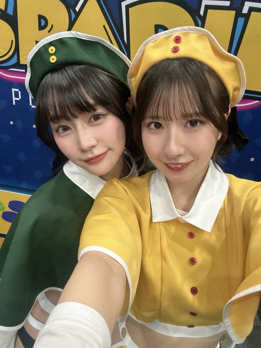 kouzukimhr's tweet image. 2日連続でいっしょでうれしい💚💛
#SPADIE 
#推しコンパニオン