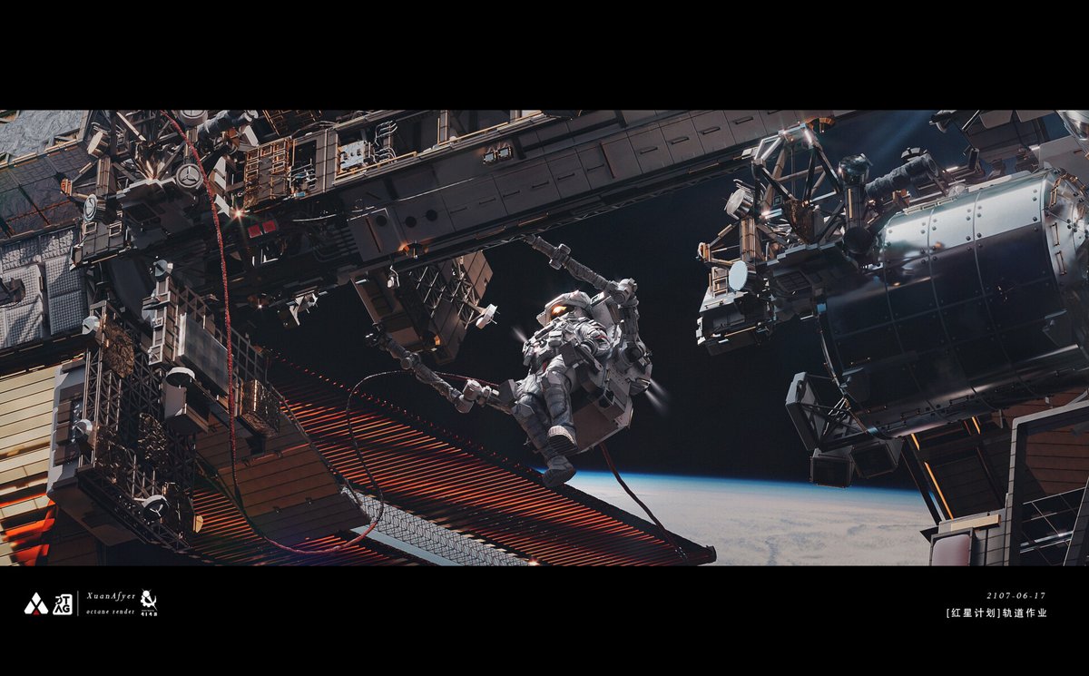 ToughSf's tweet image. A really cool Space Maneuvering Engineering System concept for maneuvering astronauts on EVAs while providing life support for 8h sorties and integrating robotic arms. 
#space #art by Xuan Afyer.
artstation.com/artwork/m8R1ya