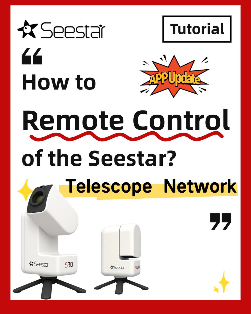 Seestar_astro's tweet image. Tutorial Time! Here’s how to unlock Remote Control in 3 quick steps!🚀✨

Tap the link to see the full tutorial！

Read more: bit.ly/47VCgGw