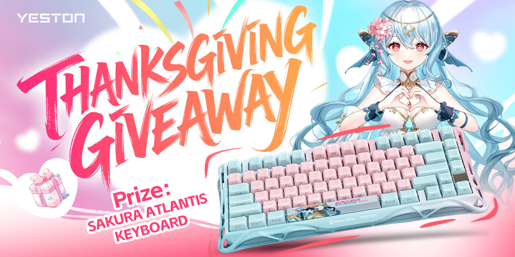 YestonOfficial's tweet image. 🍂Thanksgiving Giveaway Alert🍂
To our amazing community - we&apos;re truly grateful for every one of you! ❤️ This Thanksgiving, we want to give back by offering one lucky winner the chance to win the stunning Atlantis Keyboard!⭐
How to enter
1. Follow us @YestonOfficial
2. Like and…
