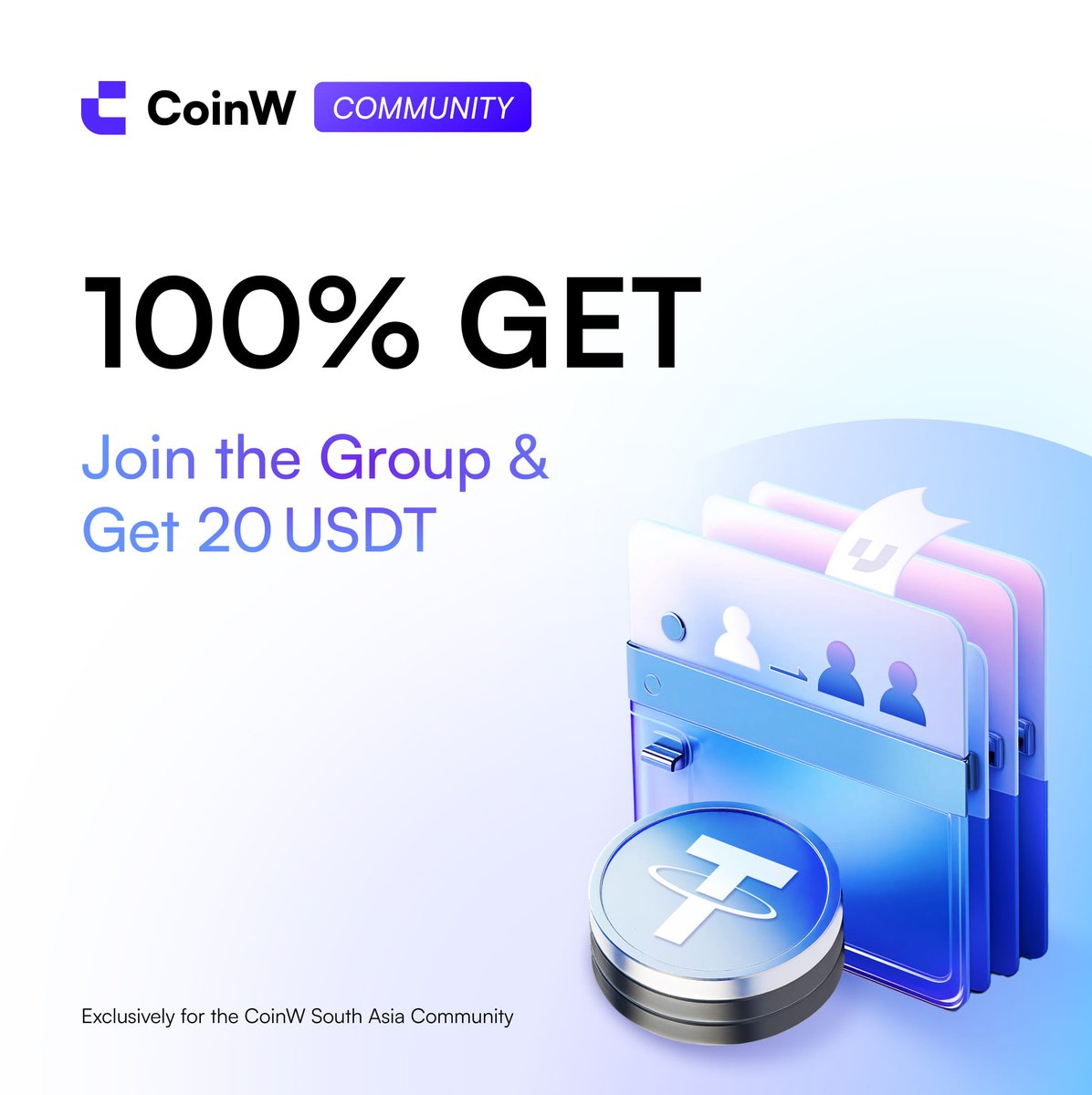 CoinW_SouthAsia's tweet photo. 🌿 Join the Group & Claim 20 USDT! 🌿

Want an easy 20 USDT? Just follow the steps below:

✨ How to Join:
1️⃣ Like + Retweet + Follow @CoinW_SouthAsia+Tag 3 friends
2️⃣ Join the Telegram group & Reply “Join” in the group
3️⃣ Comment a screenshot + your UID + under this tweet
4️⃣ Fill the form 👉 https://t.co/gZwQvDxfoP

🎁 All valid participants will receive 20 USDT

Join the community, stay active, and enjoy daily rewards! 🚀

#CoinW #Airdrop #CryptoCommunity