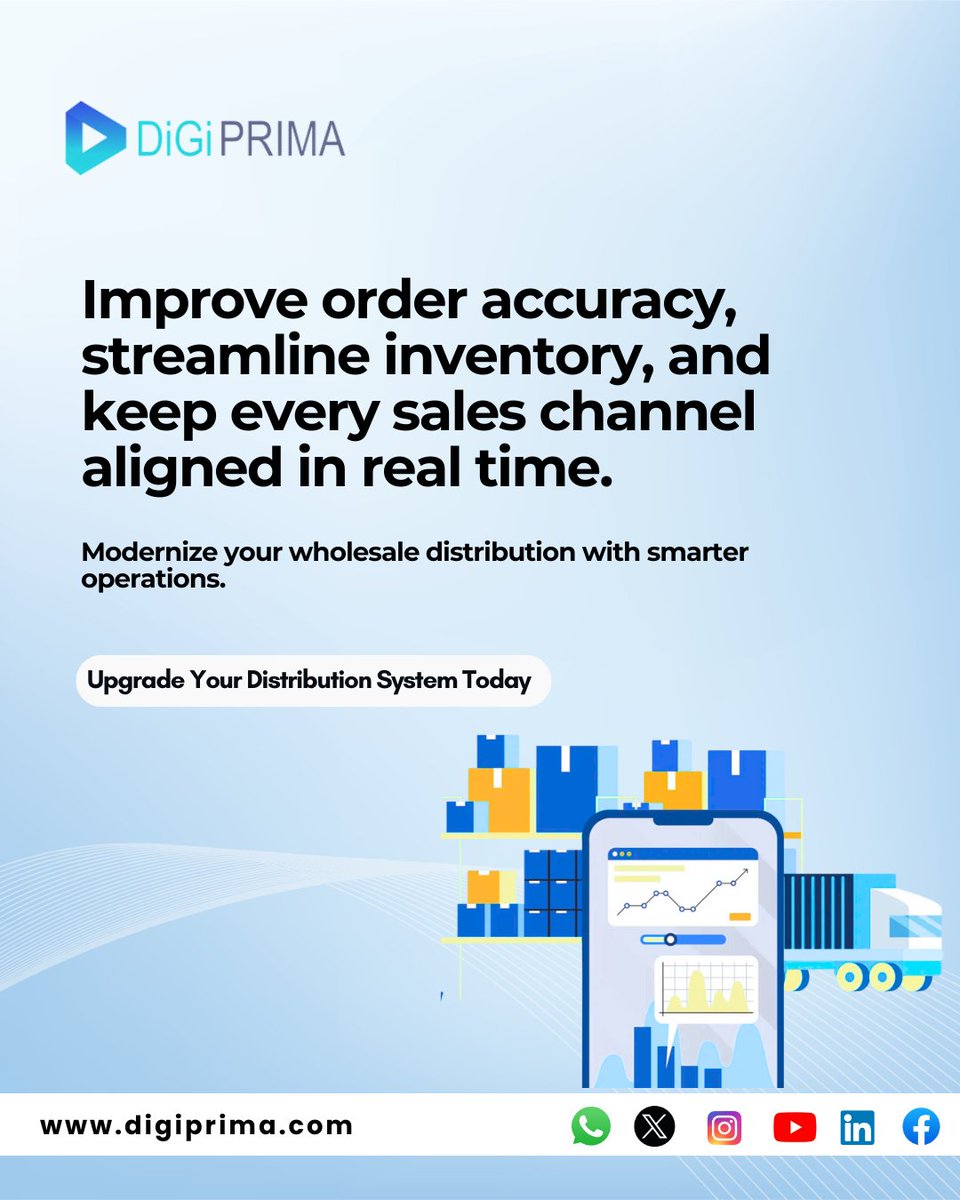 DigiprimaTech's tweet image. Boost efficiency, eliminate bottlenecks, and gain complete visibility across every link of your distribution chain.
📦 Transform your operations.
⚙️ Improve accuracy.
🚚 Deliver with confidence.
Upgrade your distribution system today.
#SmartInventory #ProcessAutomation #digiprima