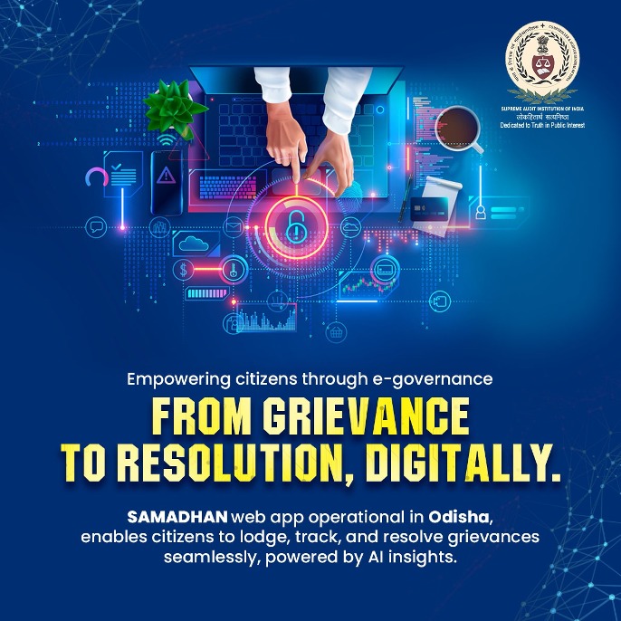 IndiaCAG's tweet photo. SAMADHAN: Empowering Digital Grievance Redressal in Odisha
Launched on 1 January 2025, SAMADHAN module under the EASE portal by the Office of the Principal Accountant General (A&amp;E),Odisha, has transformed grievance handling into a fully digital, transparent, and efficient process https://t.co/AYOdxXOnAv
