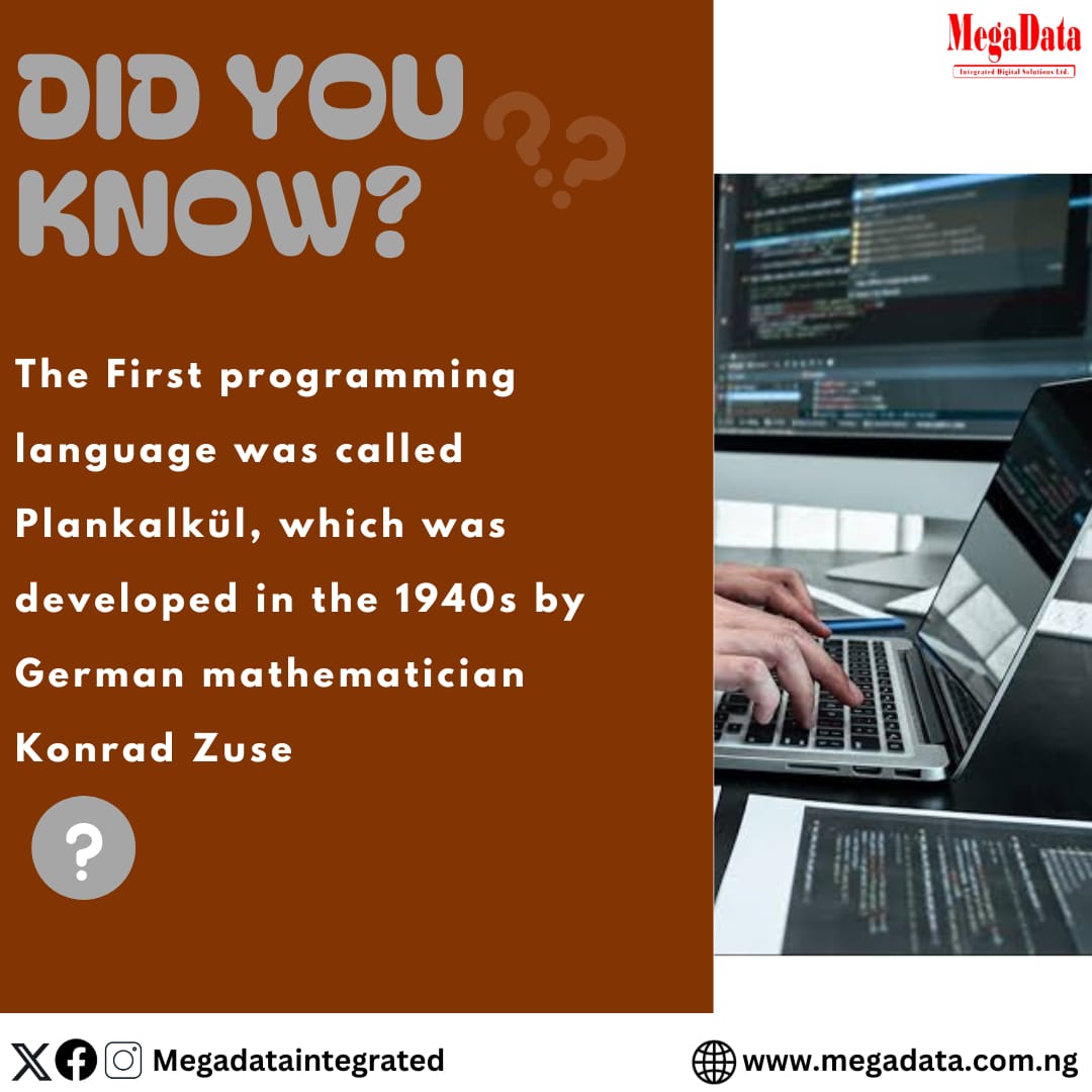 DigitalMegadata's tweet image. Konrad Zuse developed Plankalkül in the 1940s, but it wasn&apos;t until the 1990s that the language was fully implemented and could be used to write programs.

#DidYouKnow
#Megadata
#FunfactsFriday
#ITSolutionThatWork