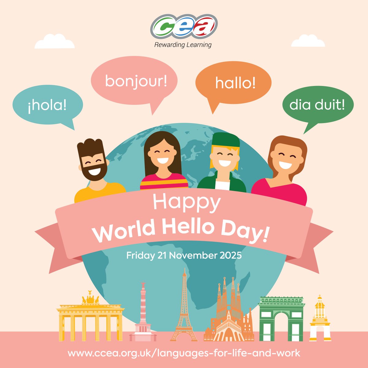 CCEA_info's tweet image. 🌍 Happy World Hello Day!
👋 How many different ways and in how many different languages can you say hello?

📚 There are so many benefits to learning a language with CCEA.
Find out more at: ccea.org.uk/languages-for-…

#GCSE #ALevel #French #German #Irish #Spanish #LoveLanguages