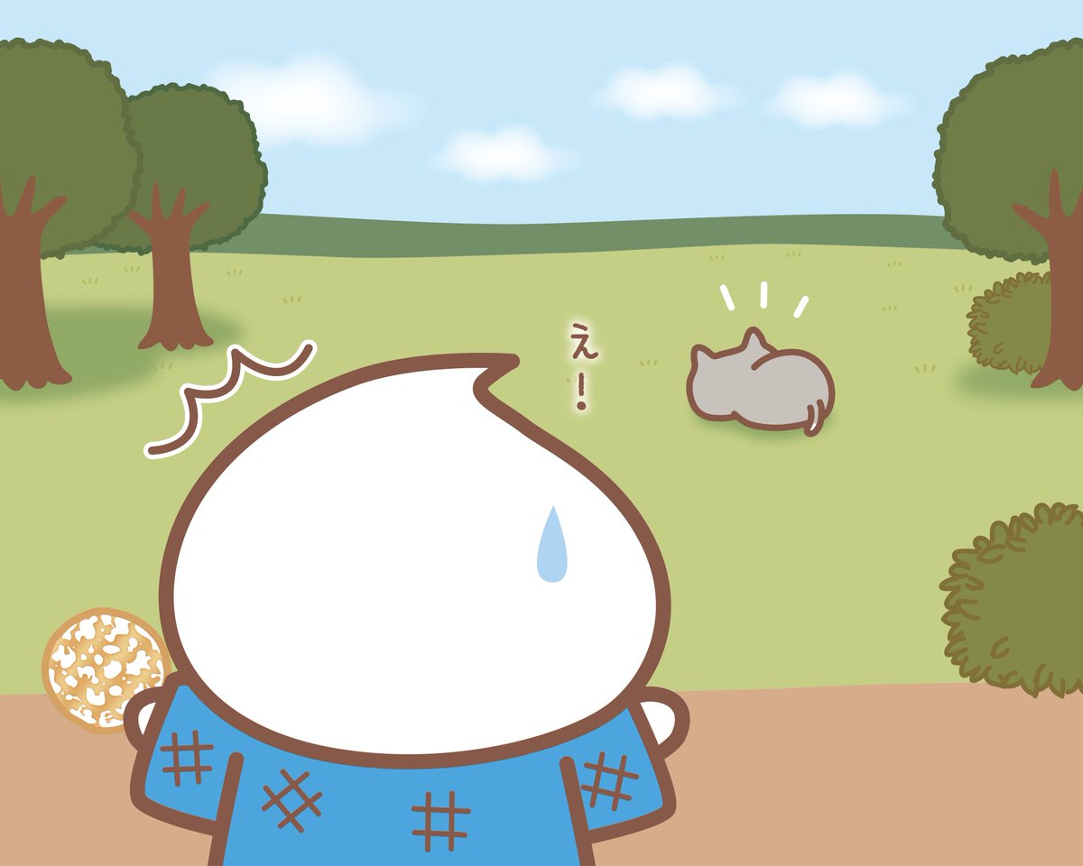 ホワミル × #ふくふくにゃんこ コラボ4コマまんが📚 ふくふく島に遊び