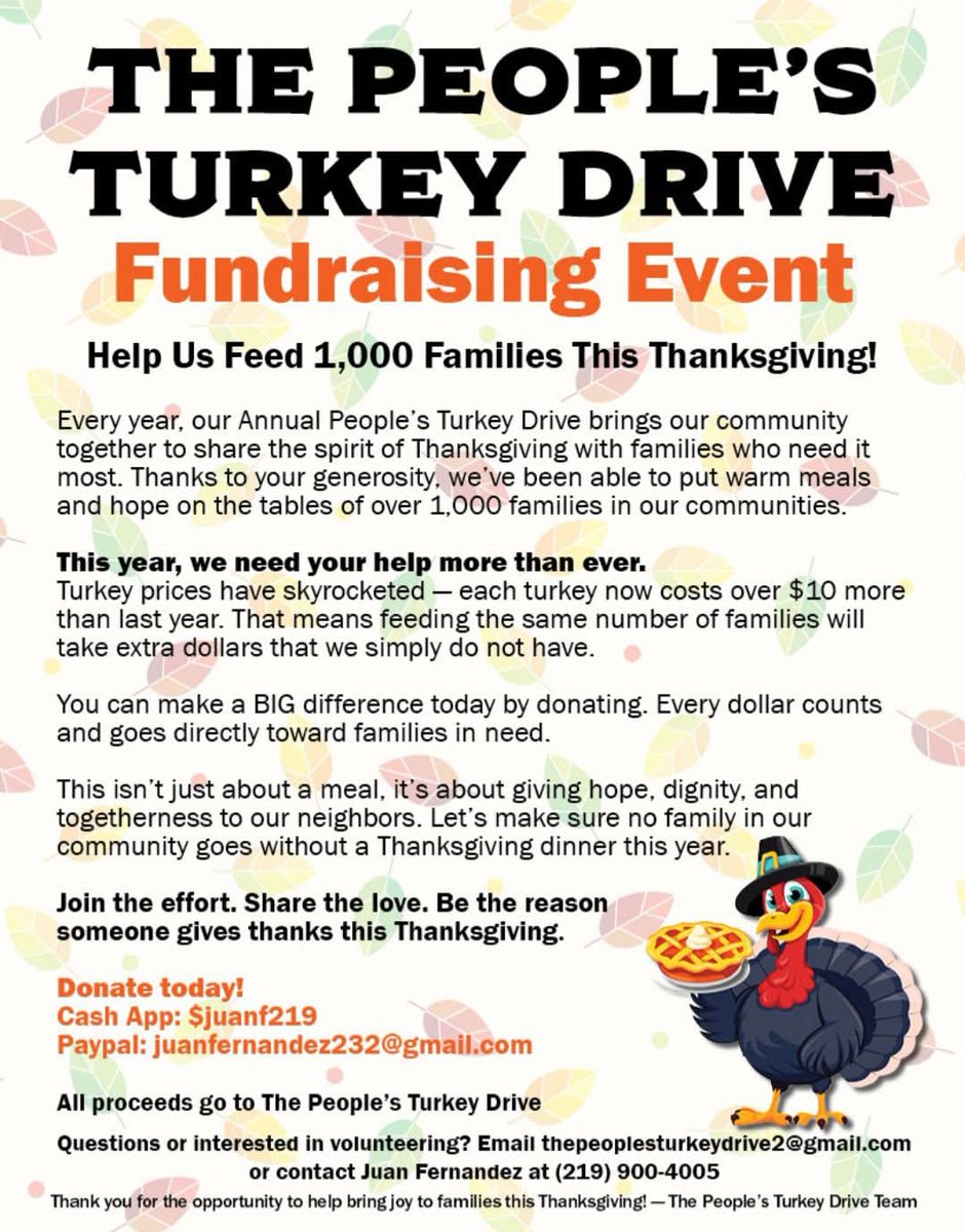 He's still doing these Thanksgiving giveaways. Support!