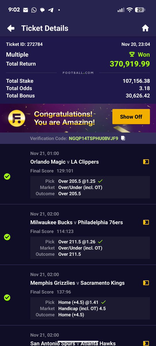 surecr7's tweet image. Let me see your winning slip if you play..