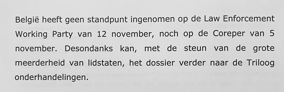 kjellvanderelst's tweet image. In tegenstelling tot wat N-VA u wil doen geloven is er géén verzet van België tegen #ChatControl 2.0. 

Geen verzet, geen standpunt, geen tussenkomst. Dat is de laffe houding van Arizona over een voorstel dat onze privacy opnieuw druk zet.

Antwoord vd Minister van Binnenlandse…