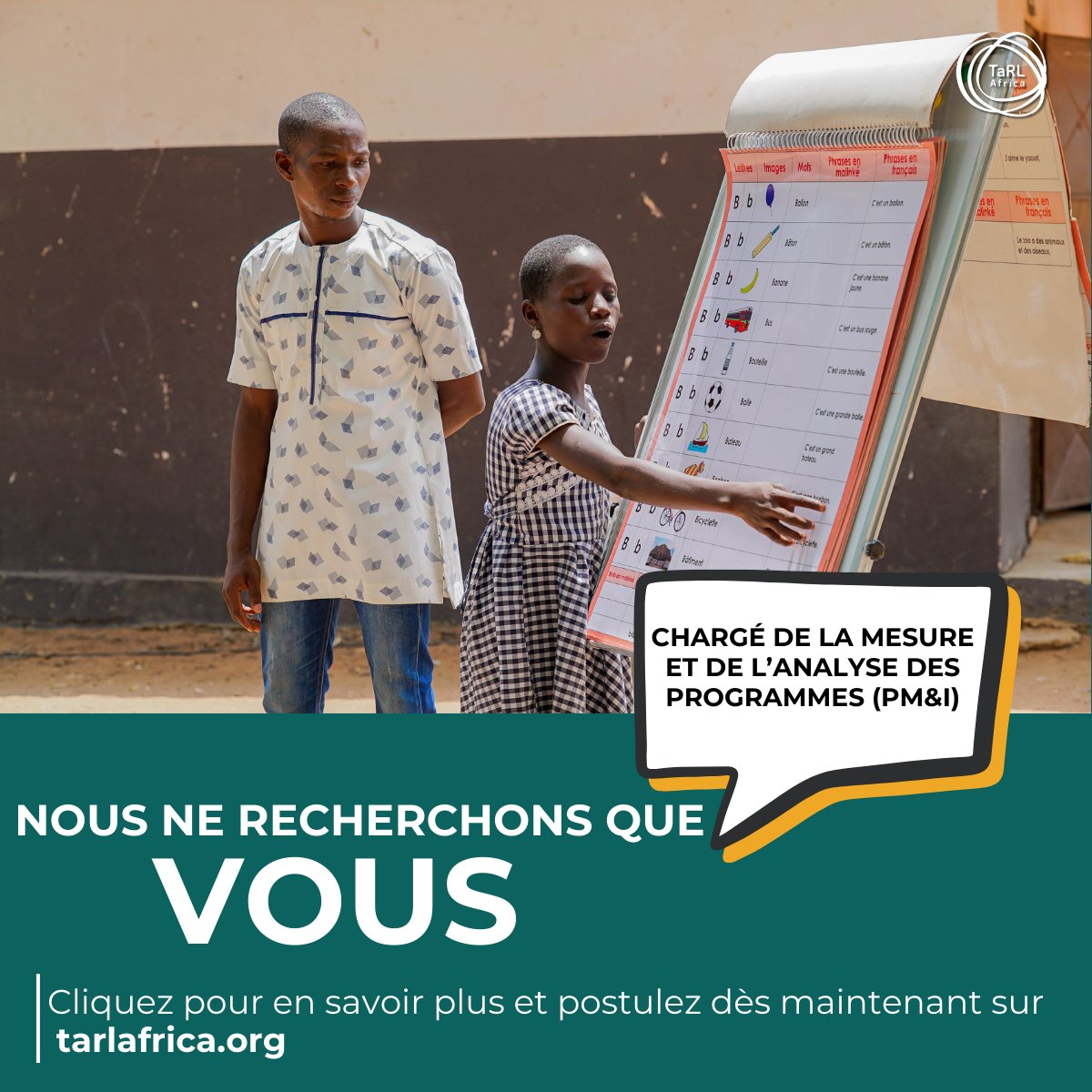 TaRL_Africa's tweet image. Nous recrutons en Côte d’Ivoire !

TaRL Africa recherche un(e) chargé(e) PM&amp;amp;I à Abidjan pour renforcer ses programmes d’apprentissage de base.

🗓️ Clôture : 4 déc. 2025
🔗 Postulez : shorturl.at/gBa3E

#Recrutement #SuiviEvaluation #FoundationalLearning