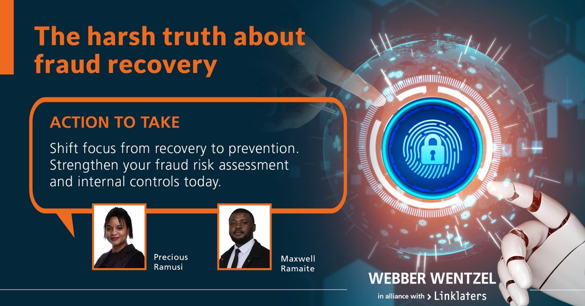 The harsh truth about fraud recovery: Most organisations recover 25% or less of their fraud losses – making prevention far more valuable than recovery.

South African businesses face additional recovery challenges: lengthy court processes, cross-border complications, and the risk