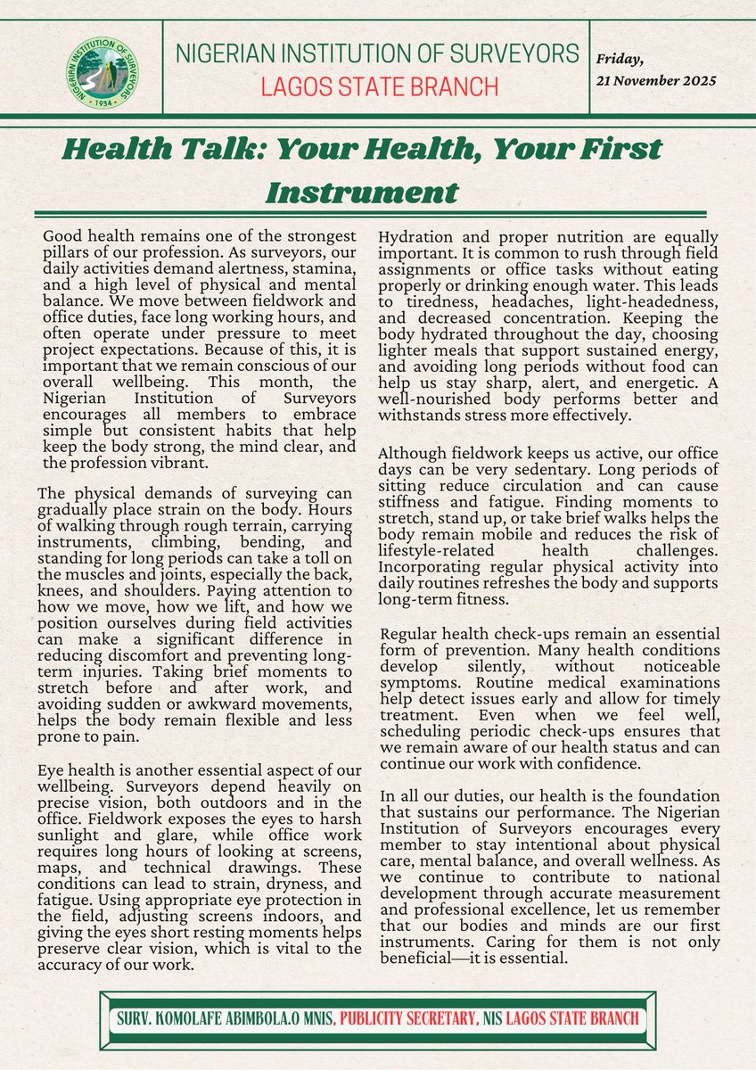 NIS Lagos (@lagossurveyors) on Twitter photo 