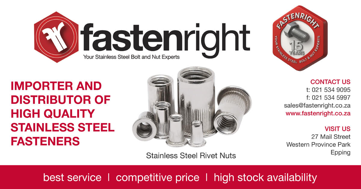 BusinessNewsCT's tweet image. Fastenright - Importer and distributor of high quliaty stainless steel fasteners -  fastenright.co.za/index.php #FastenerSolutions #StainlessSteelExperts #QualityHardware #ReliableSupply #Fastenright