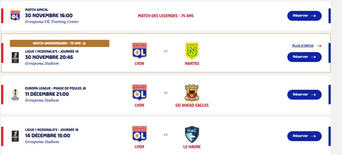 ces matchs sont dispo sur la billetterie du club pour ceux qui descendent, je fais peter les tarots abonnés pour les interessés