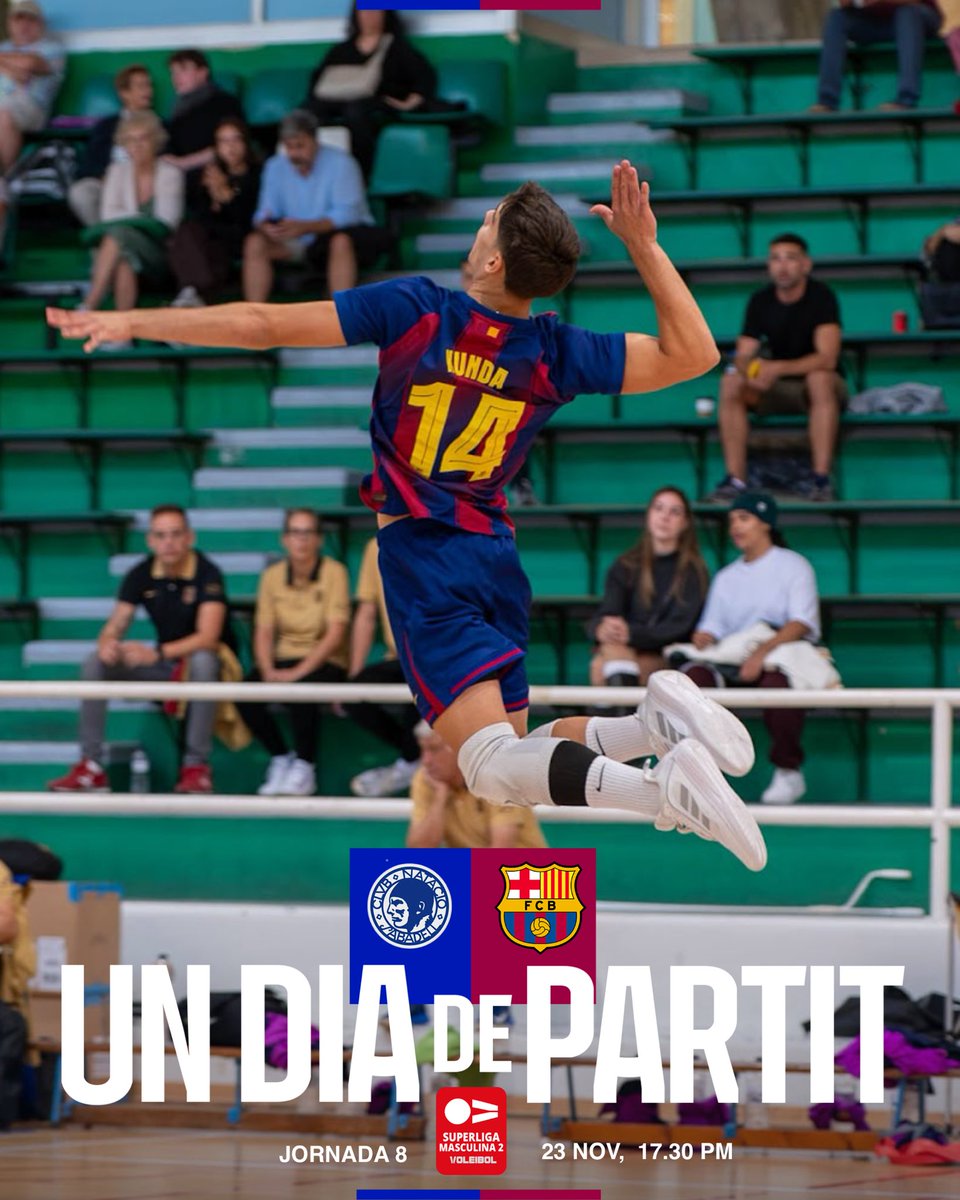 🔴 𝕄𝔸𝕋ℂℍ 𝔻𝔸𝕐 🔵

🏆 #SVM2 
🏐 8ªJornada
🆚 @cnsvolei 
📆 Diumenge 23 Novembre
⏰ 17.30h PM
🏟 Les naus sabadell 
📸 @persi79 
📺 youtube.com/live/MbVtJJSat…
#mesqueunclub #voleicatalà #forçabarça #lamasia #voleibol #volleyball #volley