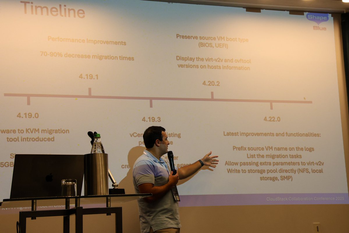 All important VMware to KVM migration tooling in <a href="/CloudStack/">Apache CloudStack</a>, its history and future explained by <a href="/nvazquezuy/">Nicolas Vazquez</a> 

#CloudStackCollab