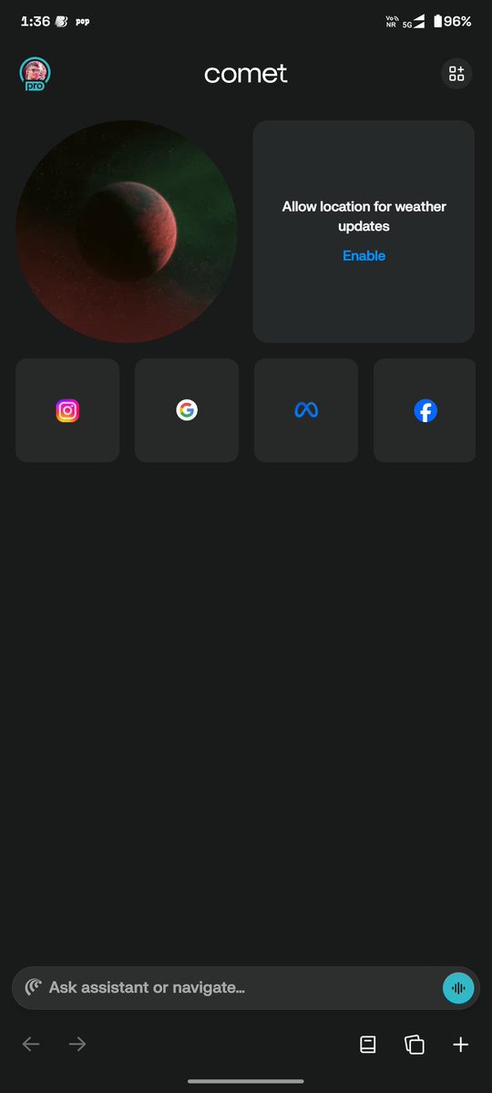 jhaji_atul05's tweet image. Recently Got @perplexity_ai @comet browser in Android &amp;amp; Looks Very Aesthetic &amp;amp; Perfect #ai #Perplexity