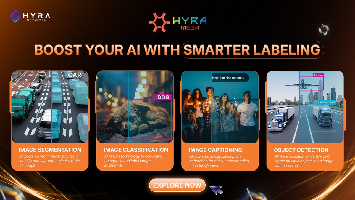 hyranetwork's tweet image. Supercharge Your AI With Smarter Labeling⚡

AI doesn&apos;t fail because of bad models.
It fails because of bad data.

Meet Hyra Mega ~ your labeling engine for next-gen AI:
✔️ Image Segmentation – isolate &amp;amp; separate objects precisely
✔️ Image Classification – detect &amp;amp; categorize in…