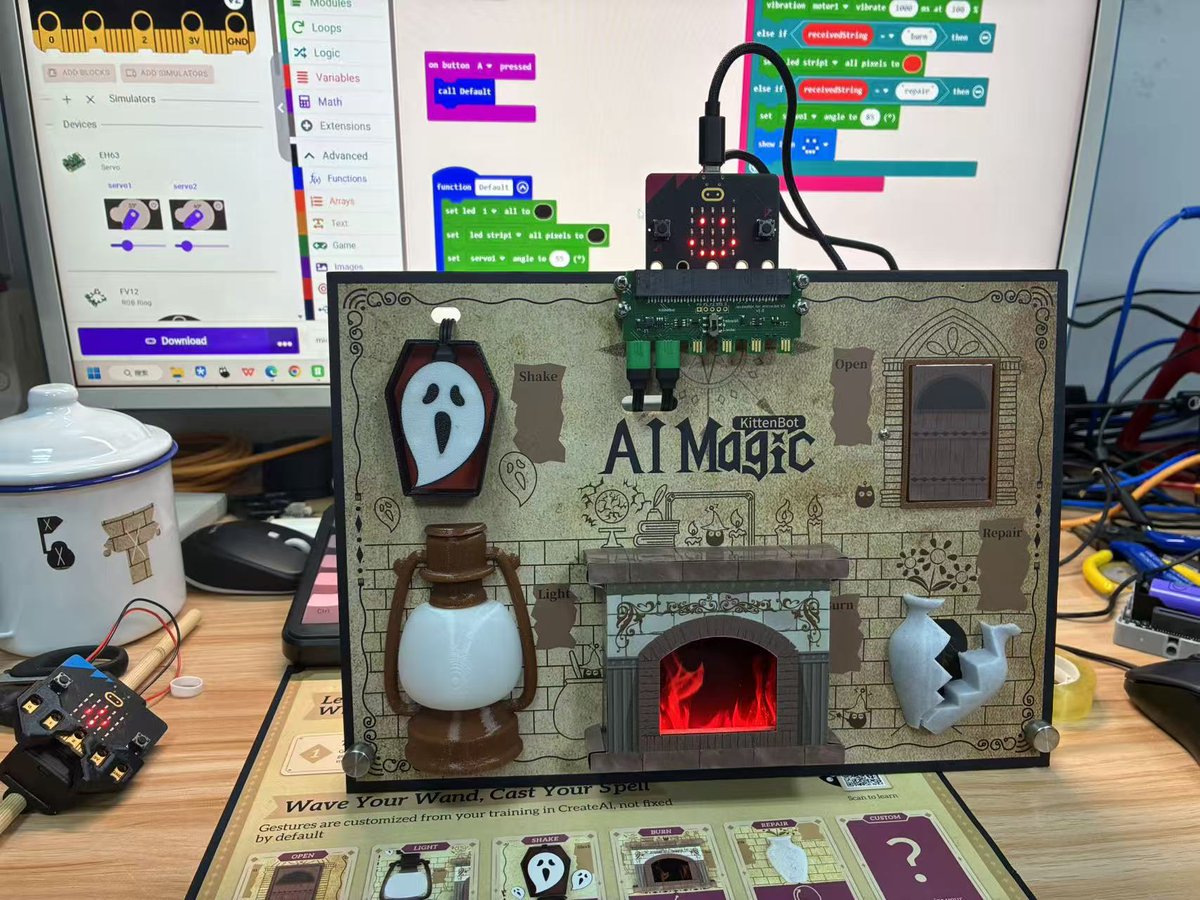 KittenBot1's tweet image. ✨ Our AI Magic Kit is gaining recognition and love from more and more users!

If you&apos;re into #createai, you need to see this! We&apos;ve creatively merged Machine Learning with Magic. Now, powered by AI, you can actually &quot;wave a wand&quot; and cast real-world spells!

It&apos;s perfect for…
