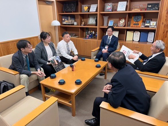 1684代表取締役 並びに吾妻嶺酒造店蔵元と共に 紫波町長表敬訪問を行い