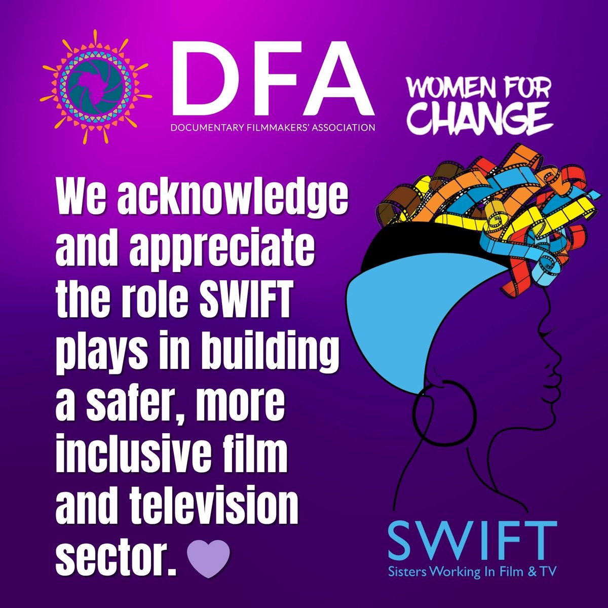 DocFilmmakersSA's tweet image. SWIFT is a non-profit organisation committed to empowering women, expanding access to equal opportunities, and challenging the historical imbalances that have shaped the film and television sector. 
#WomenInFilm #SWIFT #FilmIndustrySA #EqualityInFilm