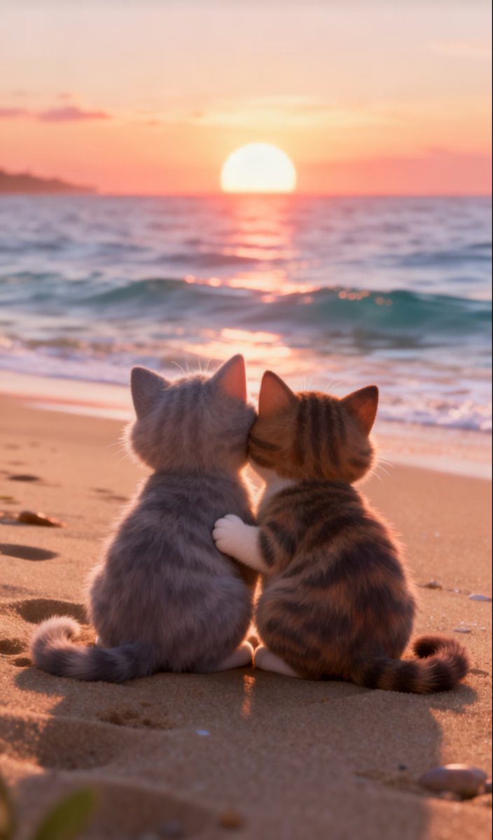 依偎在沙滩上
一起看橘粉色夕阳坠入大海
毛茸茸的背影萌得人心都化了
感觉所有烦恼都被这片海和猫的温柔治愈了
这样的小美好谁能不爱 #cat
