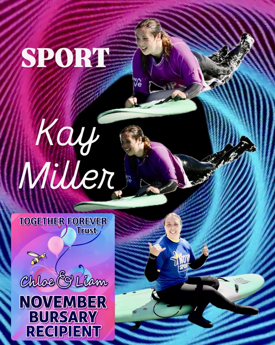 UPDATE- Kay Miller received a bursary from our November Trustees meeting to support her in Para Surfing 🩷💙