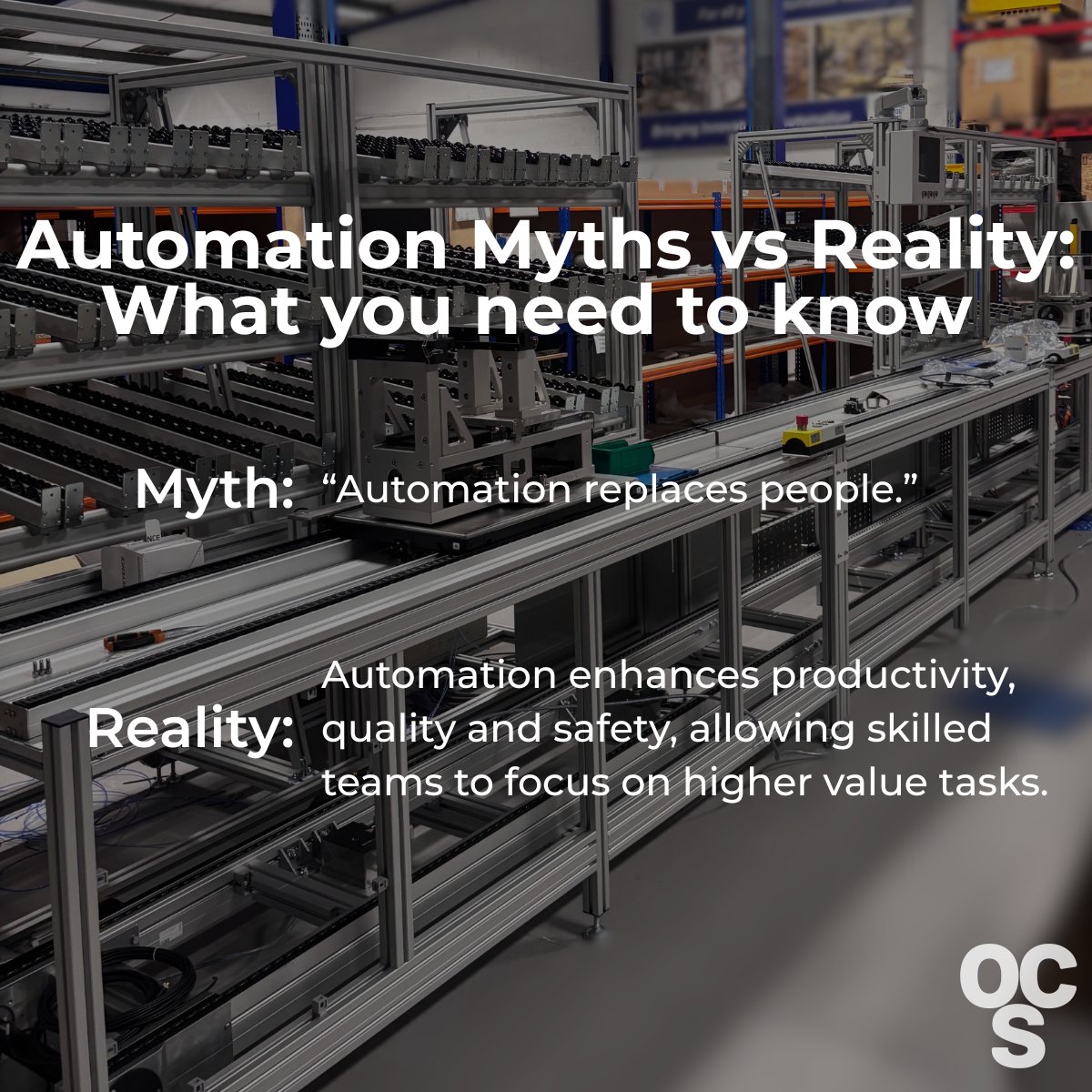 A common myth in industry suggests that automation eliminates jobs, but in reality, nothing could be further from the truth.

What is the truth? Automation makes work safer, smarter and more productive.

#Automation #MythsVsReality #Manufacturing #SpecialPurposeMachines