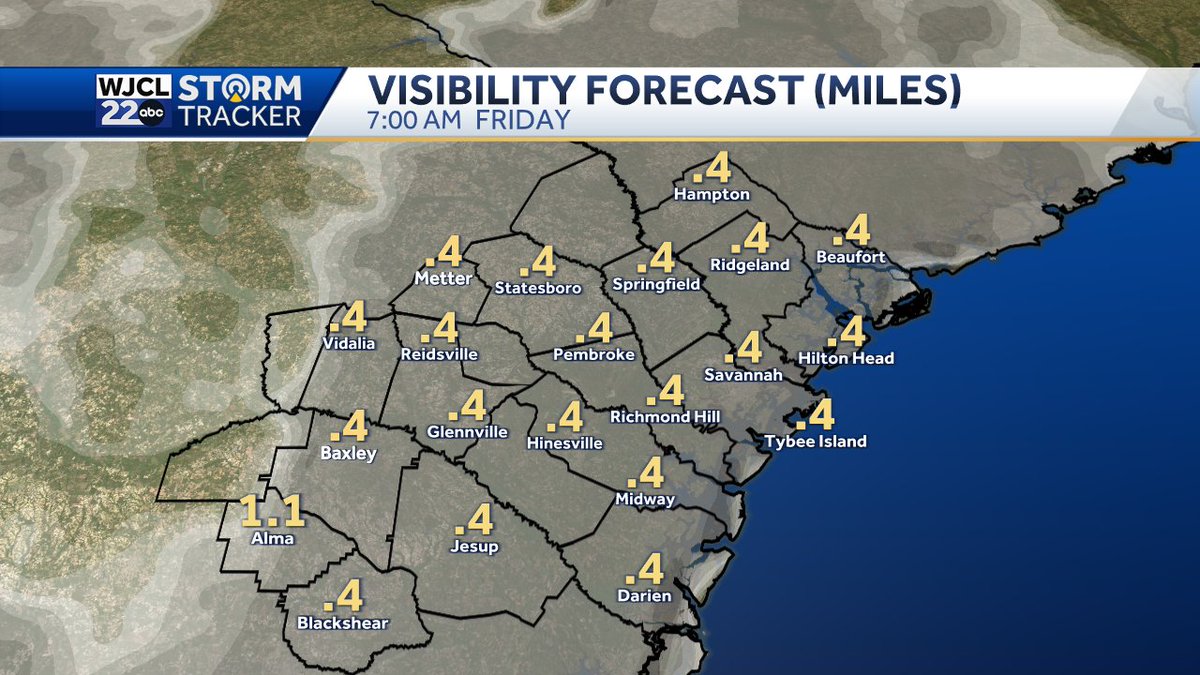 Foggy start to Friday! The fog may take until 9-10:30am to lift. #Savannah