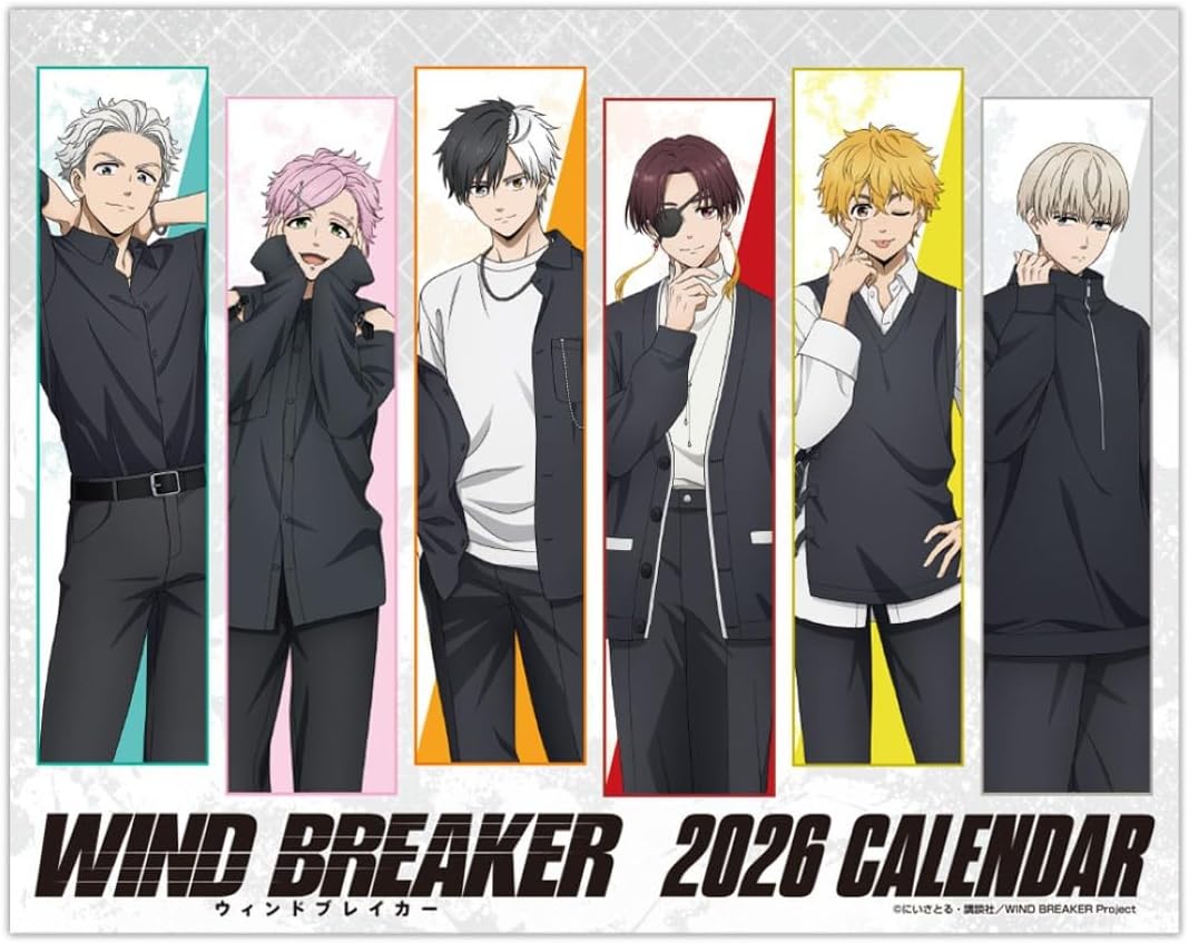 Anime_Voice's tweet photo. 【ハゴロモ】2026年カレンダー
『卓上 WIND BREAKER』予約開始 #ad

2025年12月24日発売
https://t.co/7TtGzHZ43r

▽イラスト使用グッズ
2026年2月発売予定
・アクリルスタンド 
https://t.co/uubUqQLnH0
・アクリルキーホルダー
https://t.co/weqHEgataP
・フレームシアーカード 
https://t.co/II6exwKwHV
・ステッカーセット
https://t.co/C0wLzPk3nE
・エコバッグ 
https://t.co/lvZyHd9zCx
・フラットポーチ 
https://t.co/2E3ceFkjPm
・缶バッジセットA
https://t.co/VBdYJFCwTR
・缶バッジセットB
https://t.co/6Jktvcq3Gu

#ウィンブレ