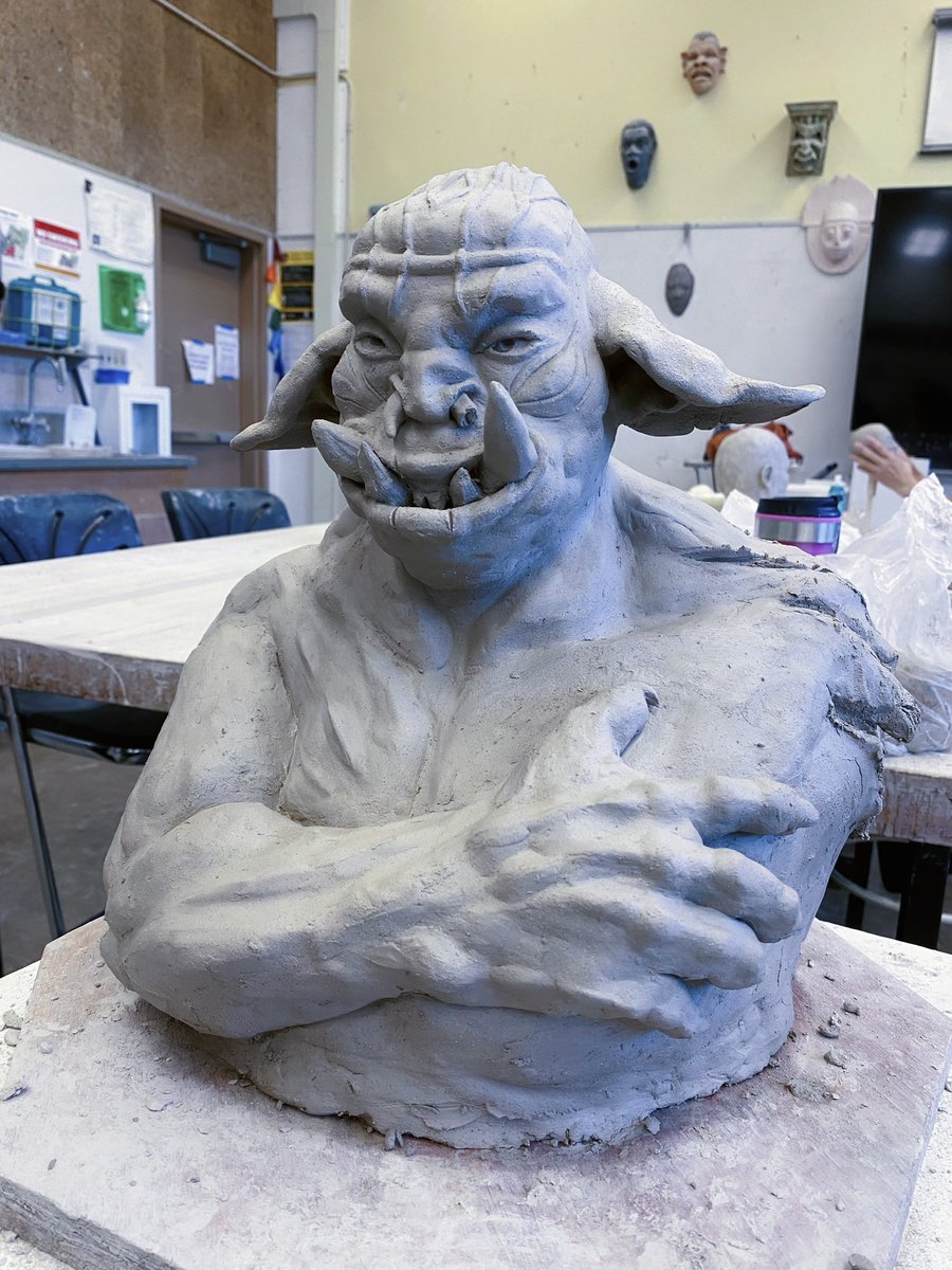 bokkorino's tweet image. Orcing #sculpture #orcs #monster #characterdesign