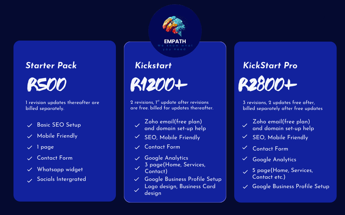 Empath213's tweet photo. When web development meets IT support, we will help you with your website and also set up google business profile, help create high-quality logos and assets for your website. From website design to setting up your email domain! 

Start a chat on our website and start the Journey! https://t.co/lgV9YOPYZ2