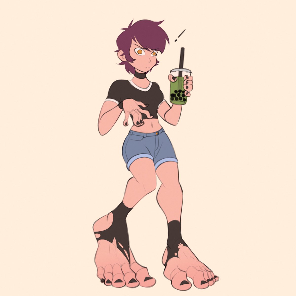 StrayHatch's tweet image. Oh yeah
Boba induced growth spurt for your fix
(she’s choking)

#footgrowth