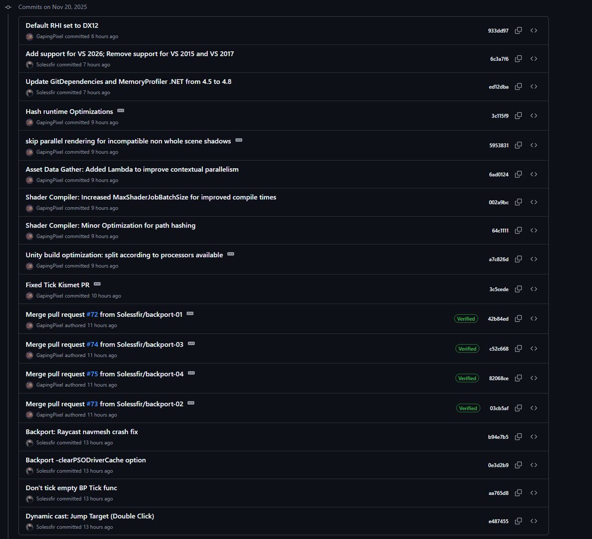 theredpix's tweet image. #UnrealEngine Vite #fork: Today we had a total 53 commits!  With several improvements to the shader compiler, performance upgrades/updates for containers and backports from 5.1/5.2,  added support for #VisualStudio 26, and the #MotionMatching MotionSymph plugin was added to the…