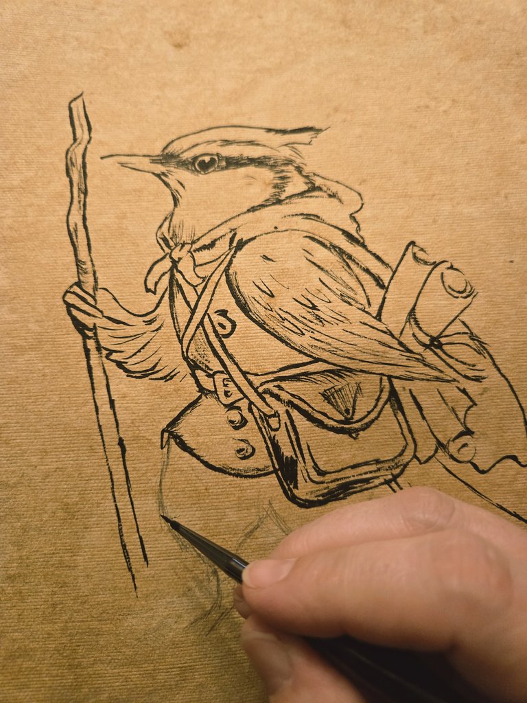 Ang_USL's tweet image. Laylah rose before the mist, smoothed her coat, checked the satchel’s clasp, &amp;amp; tucked each scroll away.  
Her eyes lifted to the sky. The wind too wild for flight.  
So she pressed along the rootbound way, wings at rest, breath steady as the Vale awaited...
#inprogress 🎨✍️