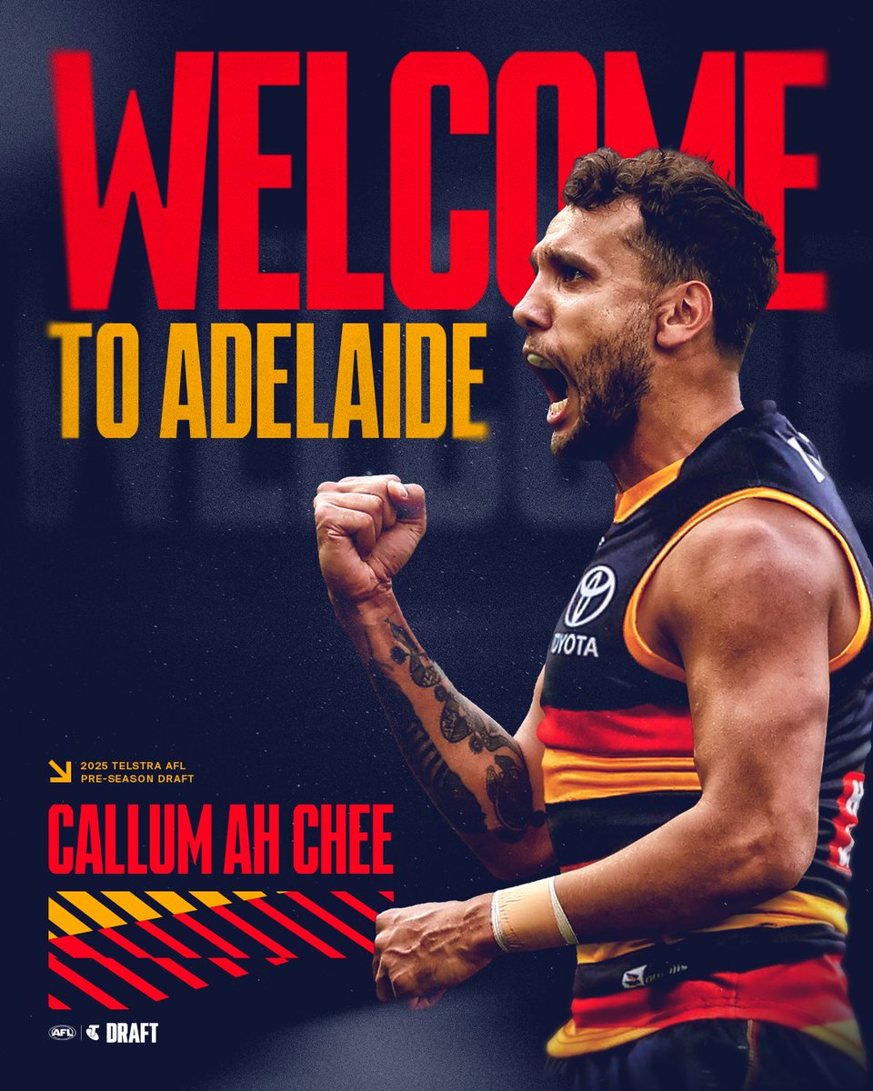 Adelaide_FC's tweet image. It's official, Callum Ah Chee is a Crow 😍