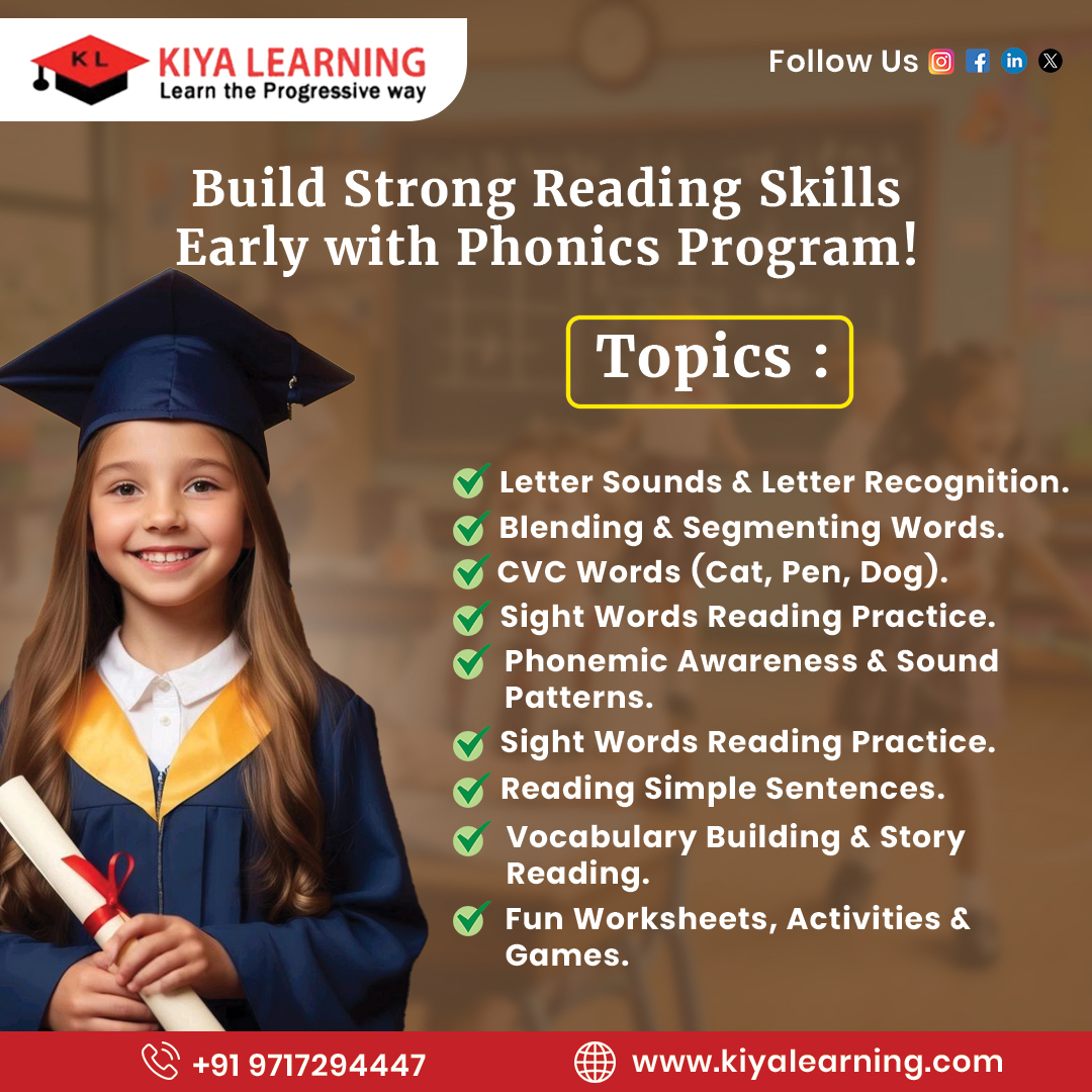 kiya_learning's tweet image. Designed to boost letter-sound recognition, reading fluency, and confidence, our engaging sessions help your child develop a solid foundation for lifelong learning. 

#PhonicsProgram #EarlyReadingSkills #LearnToRead #ReadingFoundation #KidsLearning #KiyaLearning  #LiteracySkills