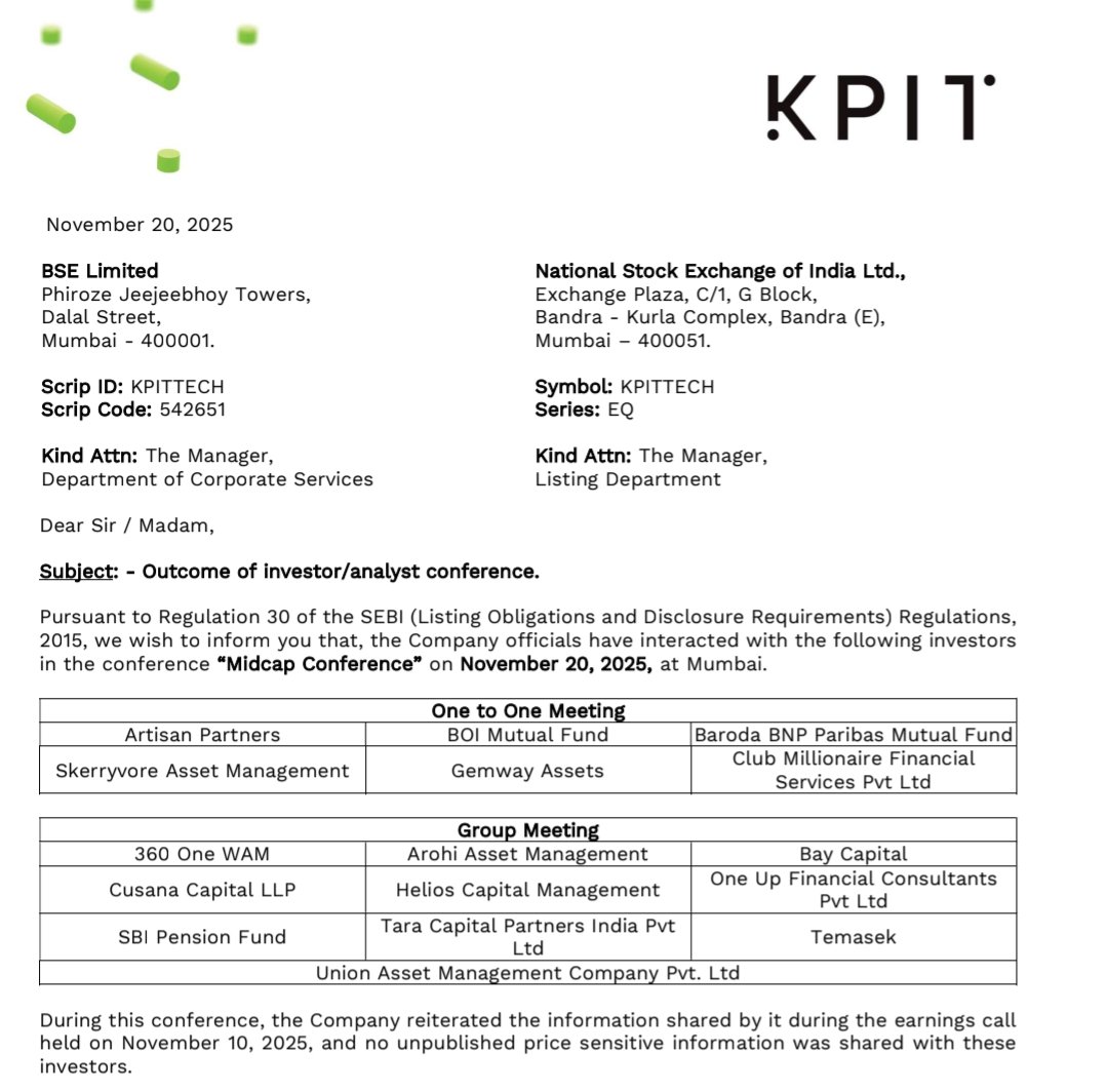 ProfitplusInv's tweet image. Meeting held by #kpittech with #MutualFund

#kpit #Automotive #StockMarketIndia #Software #India #Trump #TradingView #Portfolio