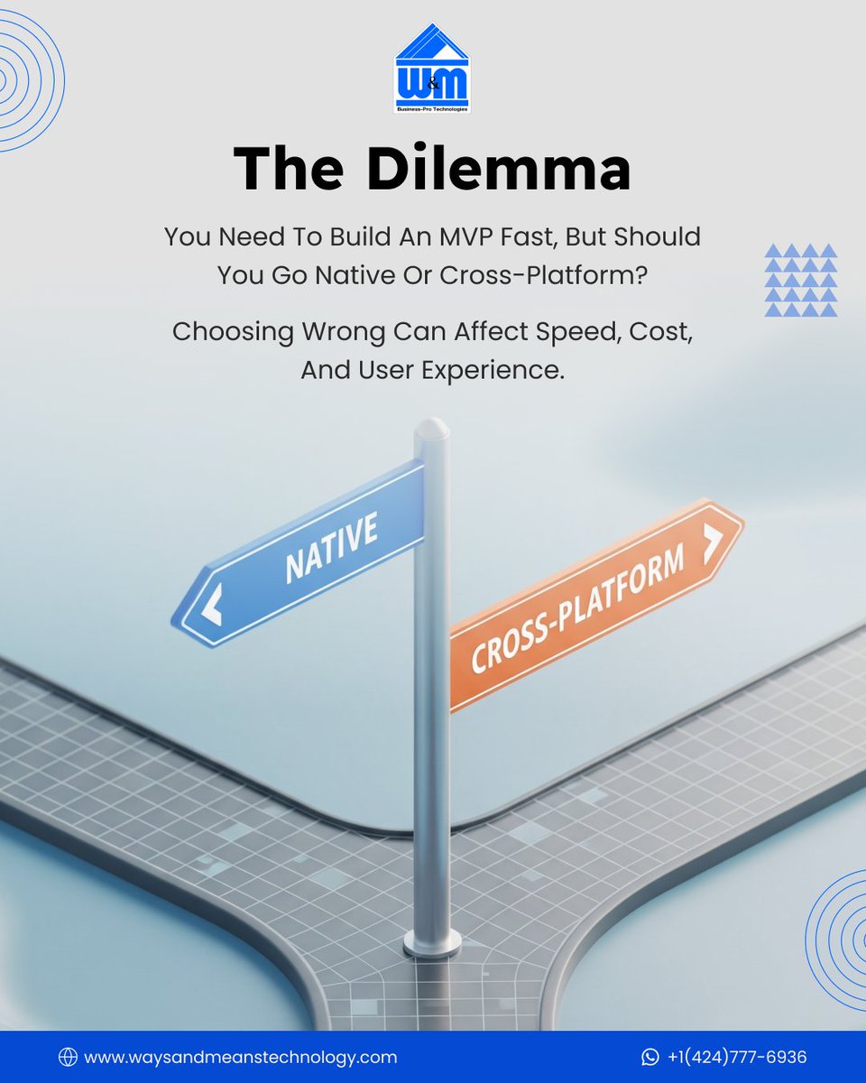 WMTechnology's tweet image. Native or Cross-Platform?
For MVPs, it depends on performance vs speed.
Here’s our breakdown for startup founders
#MVPDev #CrossPlatformApps #WMTechnology
waysandmeanstechnology.com | +1 (424) 777-6936