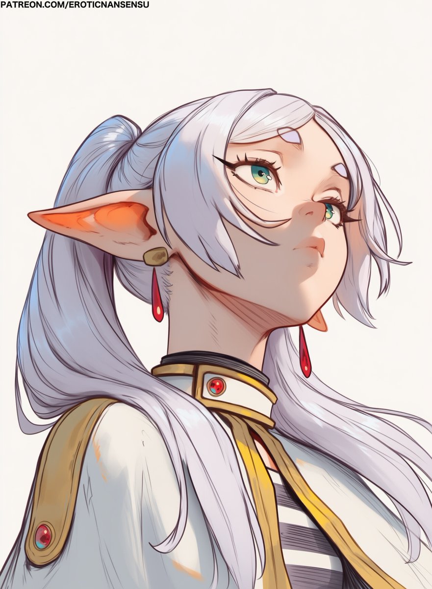 JustNansensu's tweet photo. Colored version of Frieren! https://t.co/nhhMznem83